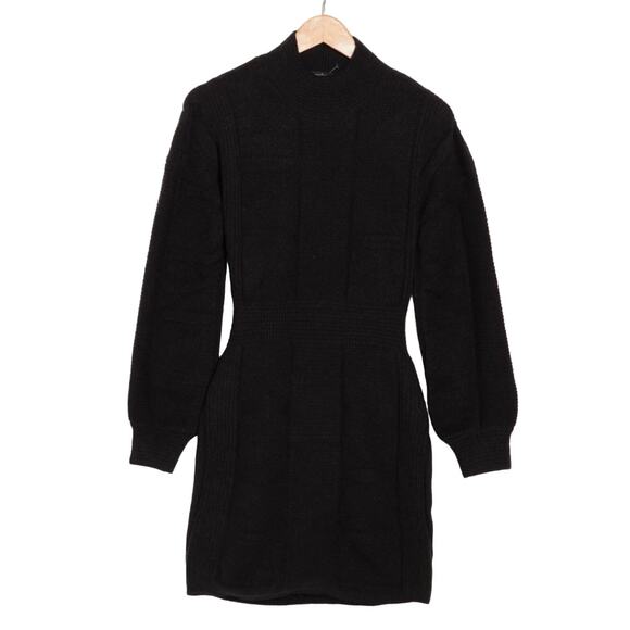 Area Stars Open Back Knit Sweater Dress Black Size M Long Sleeve Mock Neck - Picture 15 of 15
